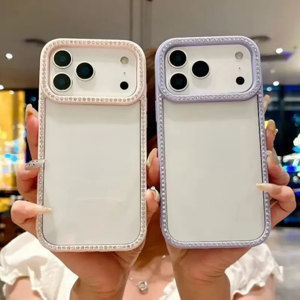 Luxury Rhinestone Camera Frame Phone Case – Elegant & Stylish